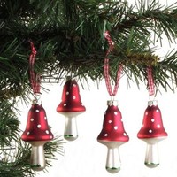 Glas-Weihnachtsbaumschmuck Pilz 4Er-Set Christbaumkugeln AnhäNger Weihnachtsdeko