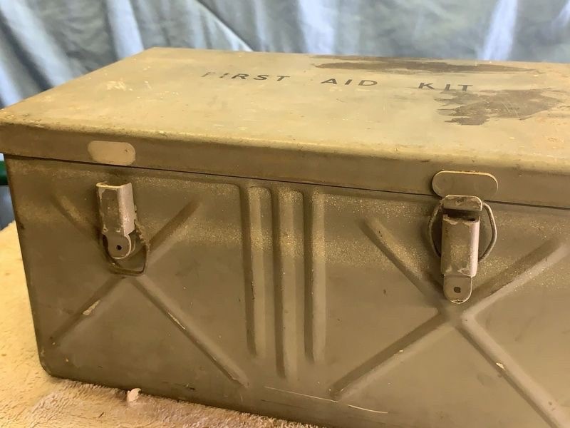 WWII US Army First Aid Kit Metal Case Complete Contents 1943 & 1944 Vintage