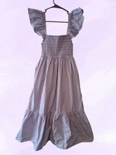 a.p.t ruffle sleeve mid calf summer dress tea length midi in lilac purple size m