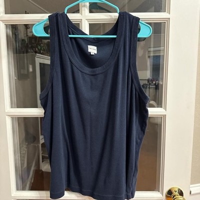 NIC+ZOE Navy Blue Ribbed Tank Top, Plus Size 3X   Essential Summer Vest