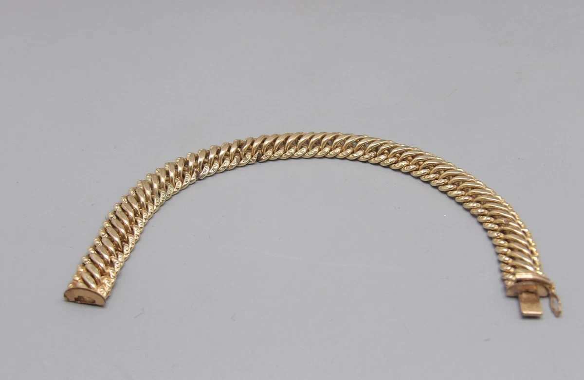 Bracelet vintage plaqué or - Gros bracelet ancien style rétro