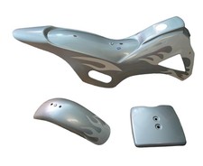 Ensemble De Carénages Argent Mini Cross 49 CCM Dirt Bike Pit Bike HMParts