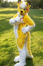 Long Fur Husky Dog Fox Mascot Costume Fursuit Halloween Furry Suit Cartoon