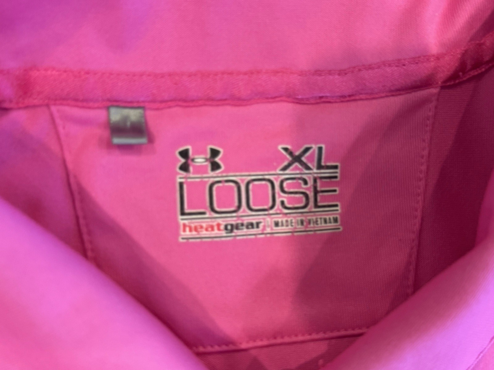 Under Armour Women’s HeatGear Pink Polo Loose Fit Golf Shirt Vented Back XL thumbnail 5