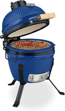 Barbecue a Carbonella Stile Kamado, Griglia Ø 26 Cm in Ceramica, BBQ Carbone Da 