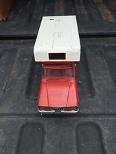 Vintage Tonka Red Maroon Jeep Camper Truck Pressed Steel Toy Camping