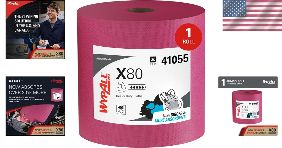 Extended Use PowerClean X80 Wipes - 455 Sheets for Efficient Cleaning Power - Image 2 of 4