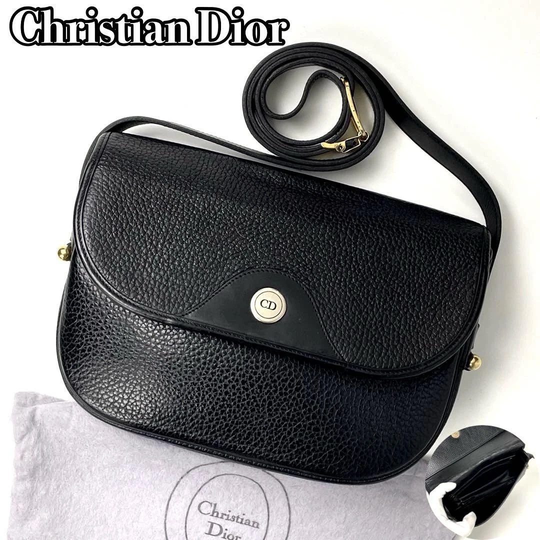 Sac bandoulière Dior Cd Gold Hardware bandoulière cuir noir