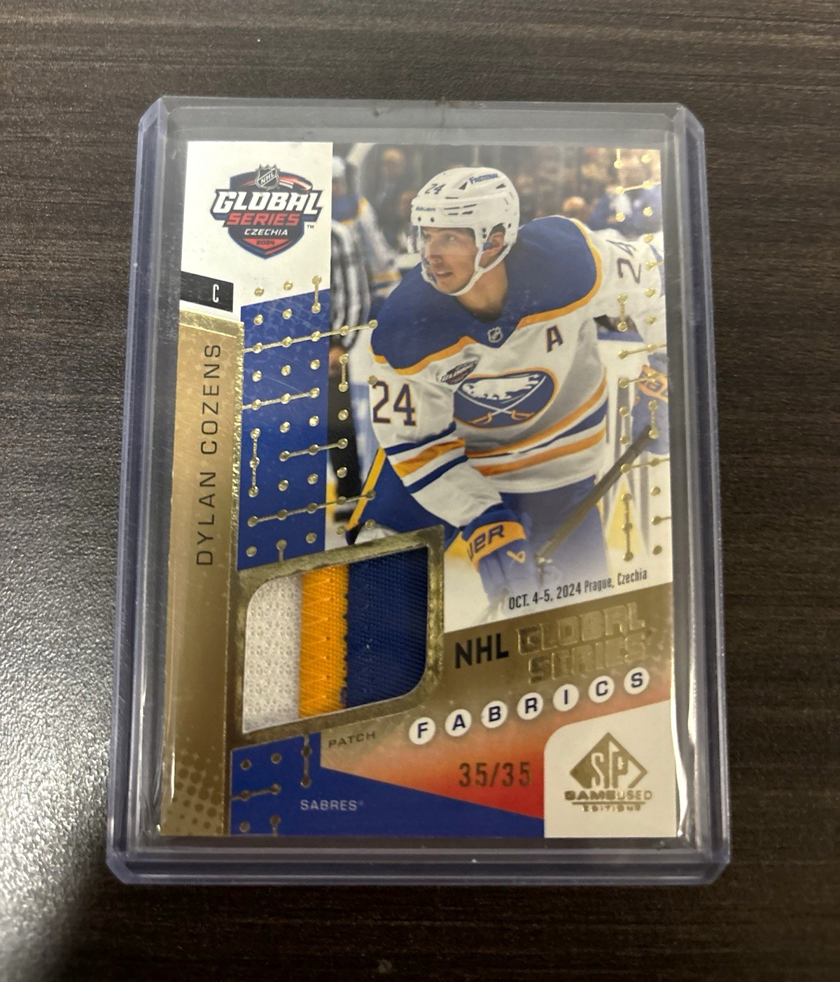 Upper Deck 2025-26 SP Game Used Global Series Fabrics Dylan Cozens GSF1-2 /35