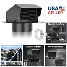 Efficient Black 6-Inch Roof Vent Cap with Damper - Perfect for Home Ventilation