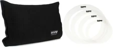 KICKPRO Weighted Kick Drum Pillow - Black + Evans ER-ROCK Value Bundle