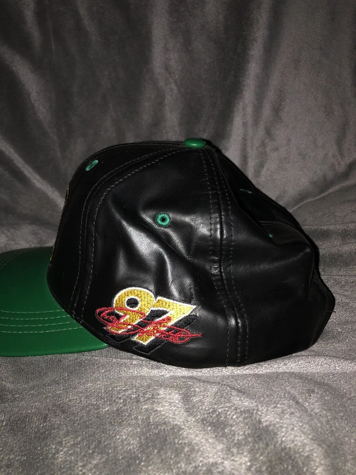 复古皮革约翰迪尔帽子幻灯片调节赛车 90 年代 NASCAR #97 — 第 4/4 张图片