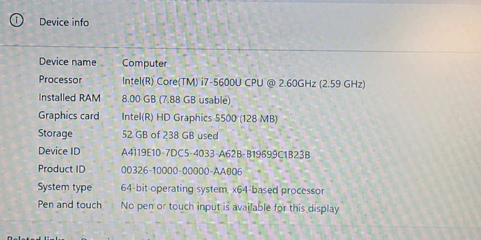 Lenovo ThinkPad X1 Carbon · i7-5600U · 8GB · 240GB, photo 3 of 5