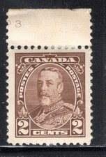 Canada Stamp Scott #218, 1c, King George V, Brown With Tab, MLH