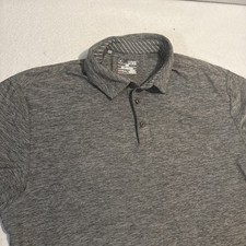 Under Armour Polo Shirt Men's XL Gray Heat Gear Short Sleeve Loose