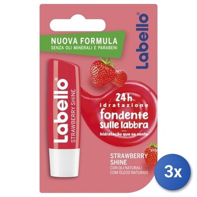 3X Labello Lippenbalsam Erdbeere Shine 85072