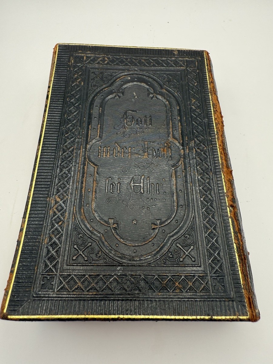 Antique 1900 German Lutheran Hymnal Gesangbuch Hannover Leather