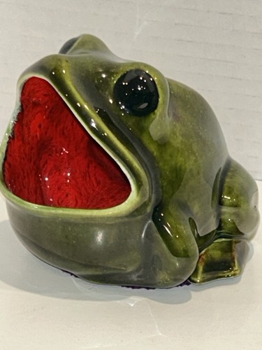 Cute Vintage Ceramic Scour Pad Sponge Jewelry Trinket Holder Frog Cottagecore