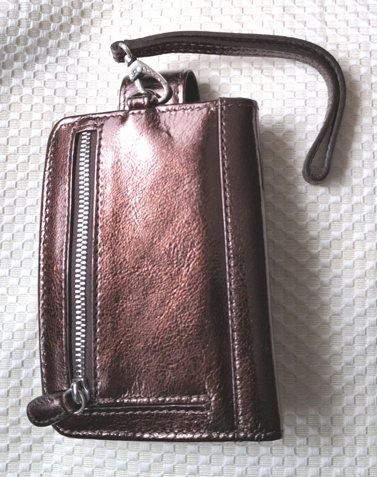Brighton Wristlet Metallic Bronze Vintage Wallet Card Case Phone & Jewelry Tin 