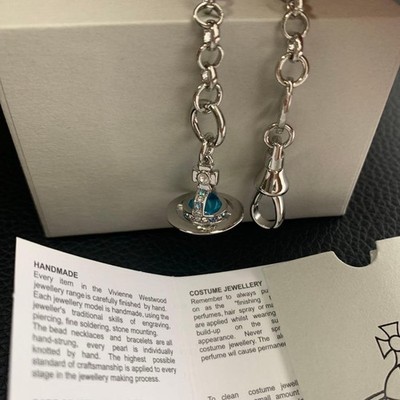 Vivienne Westwood ブレスレット オーブ ブルー Vivienne Westwood Bracelet Petite Orb 17cm Silver Light blue Sky w