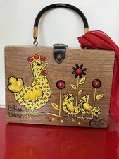 Enid Collins “Calico Chicks”, box purse, Near Mint. Beautiful! Free Shipping!