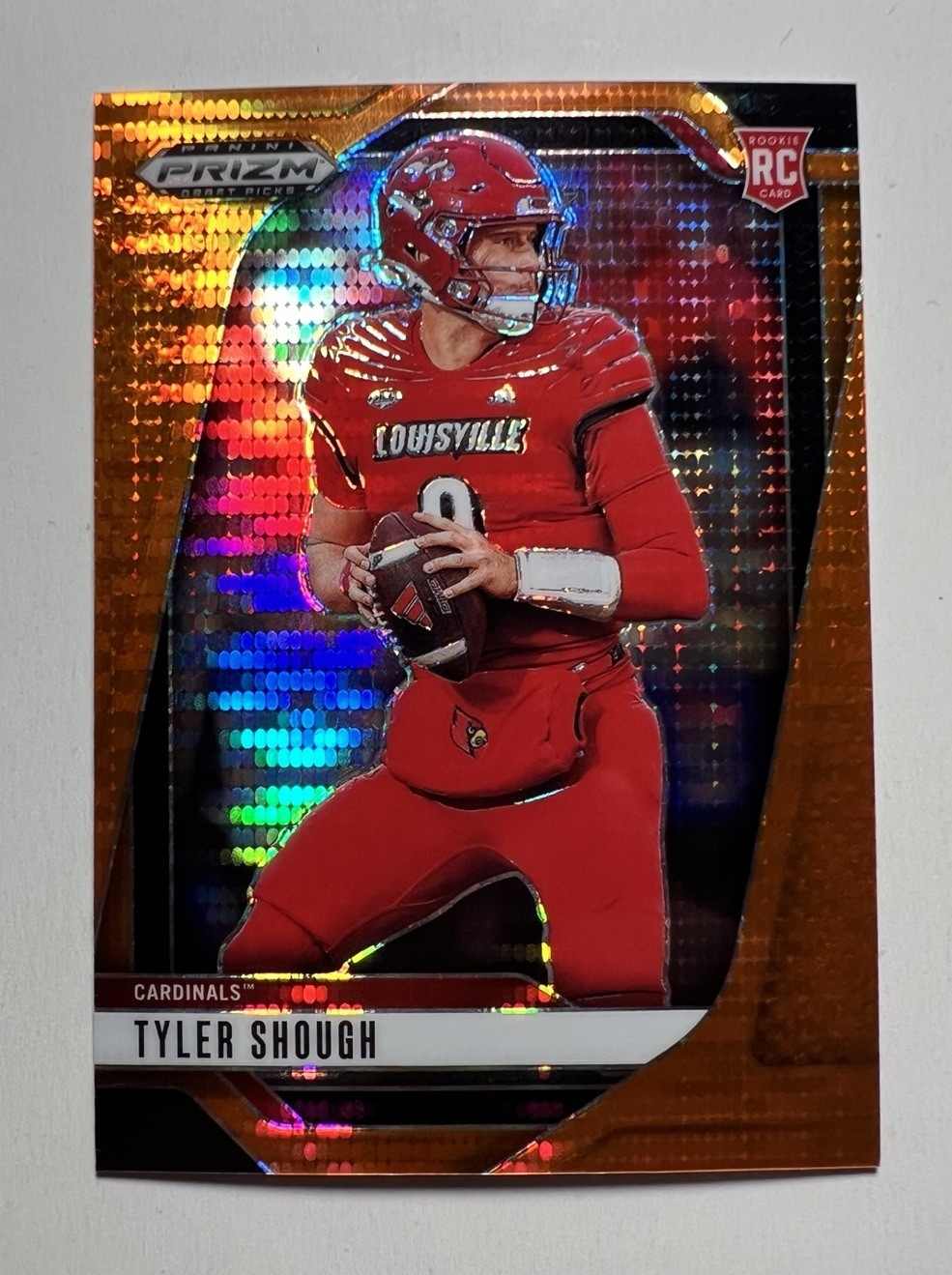 2025 Panini Prizm Draft Picks /75 Tyler Shough RC ORANGE PULSAR #49 Louisville