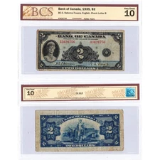 $2 1935 Bank of Canada Note English Text BC-3 - BCS VG-10