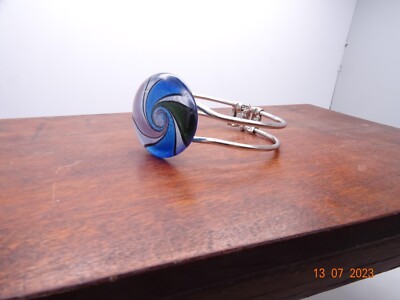 Ausgefallenes Glasfeder Stil Armband - attraktives Design von Blau Grau & Schwarz 