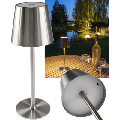 ChiliTec LED Akku-Tischleuchte ''Foco Tenda'' 2900K, IP44, Touchschalter, 30cm