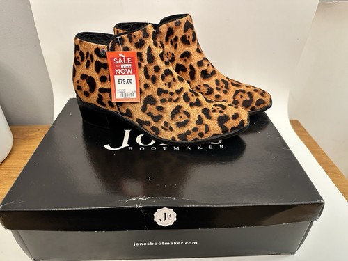 JONES BOOTMAKER Leopard Print Ankle Boots New UK 5 Lovely Boots
