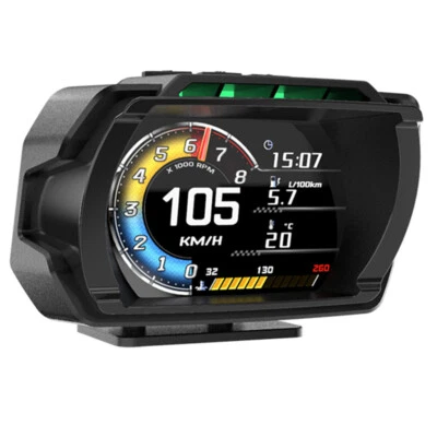 Digital HUD Gauge Car Head Up Display OBD2 Speedometer RPM Alarm Water Oil Temp - Image 1 of 4