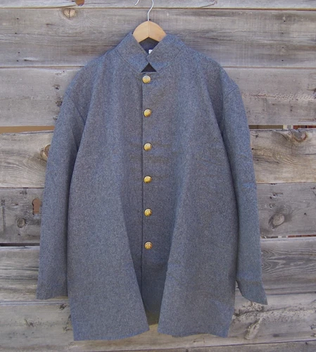 Confederate CSA Cadet Gray Wool Sack Coat, Civil War 44