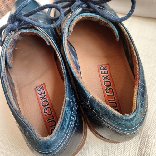BULLBOXER HERREN-HALBSCHUHE LEDER DUNKEL-PETROL HANDCRAFTED GR 41 GETRAGEN - Bild 19 von 21