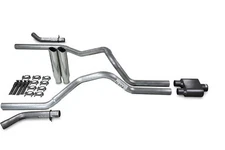 Chevy GMC 1500 96-99 2.5" Dual Exhaust Kits 1 Chamber Clamp on Tips Corner Exit