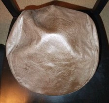 Vintage Mens A. Adams & Spire Brown Leather Motorcycle Hat Large Made in USA