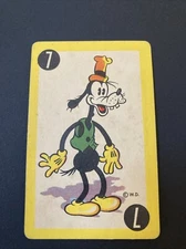 Vintage 1941 Walt Disney Mickey Mouse Goofy Old Maid Card Game Playing Card