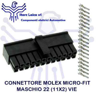Satz Steckverbinder Molex Micro-Fit 22 (11X2) Vie Männlich mit Klemmen Auto Bike