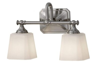 Feiss VS19702-BS Concord Glass Wall Vanity Bath Lighting, Satin Nickel, 2-Light