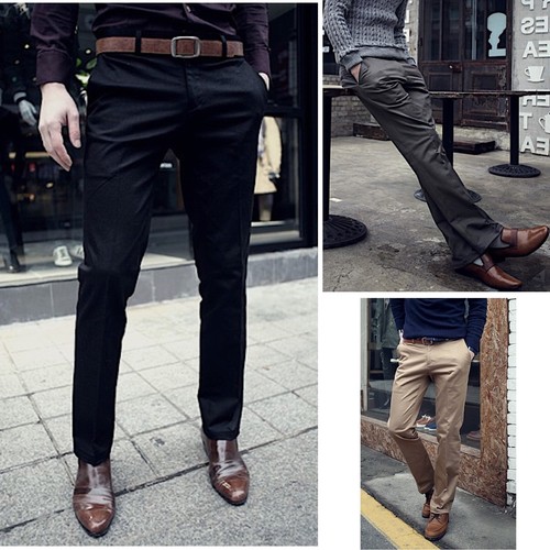 Pantaloni Uomo Taglio Classico Slim Fit - Man Classic Straight Pants  PAMAN03 | eBay