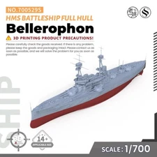 SSMODEL 529S 1/700 Military Model Kit HMS Bellerophon Battleship Full Hull