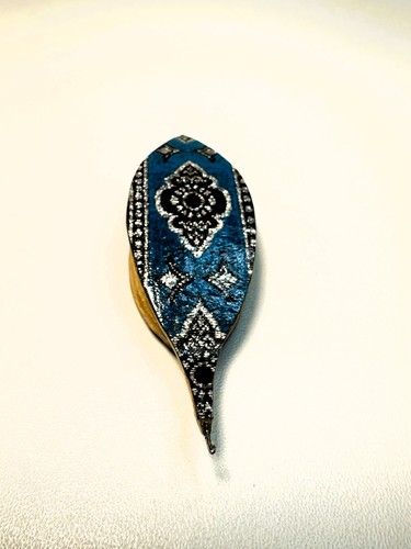 Tatting shuttle with Florence pattern 2.5 w hook blue - Picture 2 of 7
