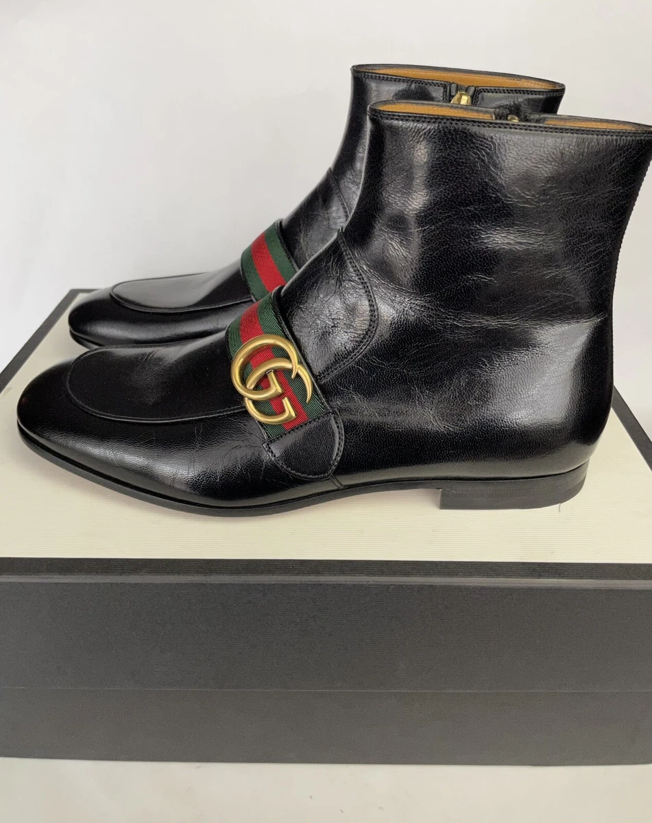 Gucci Women's Double G Leather Ankle Boots - Black - Size 6