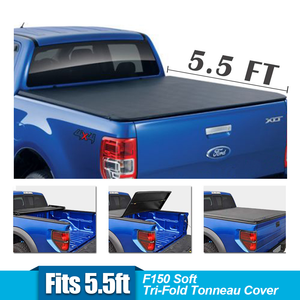 Auto Parts And Vehicles Truck Bed Accessories Ford F 150 Supercrew Cab 5 5 Short Bed 2014 2018 Soft Tri Fold Tonneau Cover