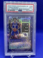 2020 Panini Contenders Tyrese Maxey Blue Shimmer RC Auto /15 FOTL PSA 9 Pop 1 UK