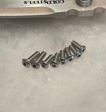 Stainless T6 Torx Screws For Cold Steel AD-10 Knife Handle & Pocket Clip - 8pcs