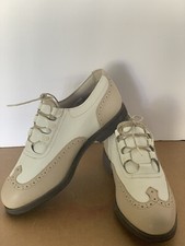 FOOTJOY Womens Golf Shoes Europa Collection White Tan Leather 99283 7 M