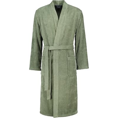 Cawö Bademäntel Herren Kimono Waffelpique 5508 field - 453 Herren Grün NEU & OVP