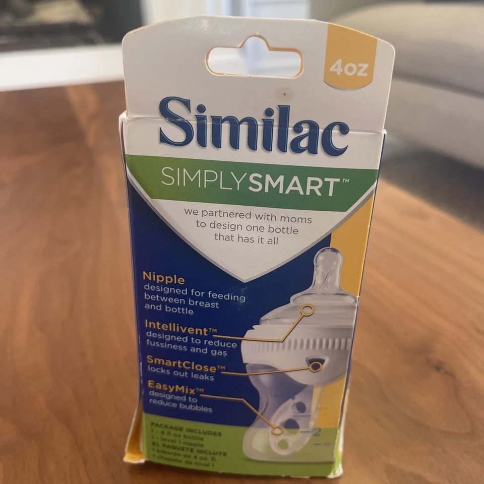 NUEVO BIBERÓN SIMILAC SIMPLEMENTE SMART 4 OZ LIBRE DE BPA RARO NIP NUEVO Caja Tiene Desgaste :)✨ Foto 3 de 4