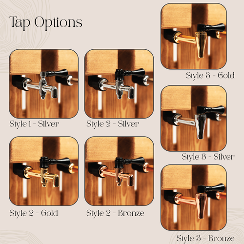 Wooden  Wall Mounted Whiskey Dispenser, Custom Engraved Spirit Rack with Taps - Afbeelding 5 van 18