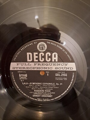独LP Edouard Lalo / Maurice Ravel,  Symphonie Espagnole / Tzigane SXL2155 Decca, Speakers Corn /00260 Ruggiero Ricci, Lalo-Symphonie Espagnole / Ravel-Tzigane